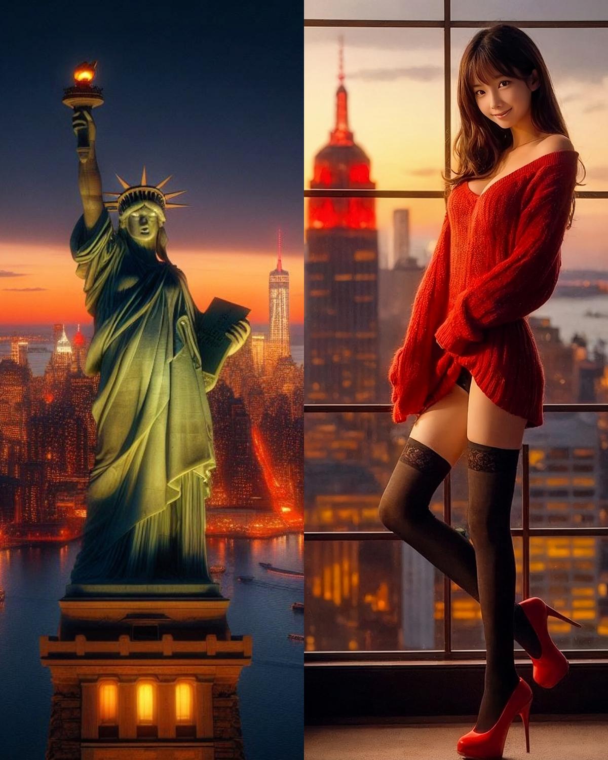 自由の女神と私♡
