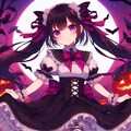 リボンな、ハロウィンの猫耳な黒髪ツインテール少女＊(5枚) 5枚目