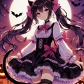 リボンな、ハロウィンの猫耳な黒髪ツインテール少女＊(5枚) 3枚目
