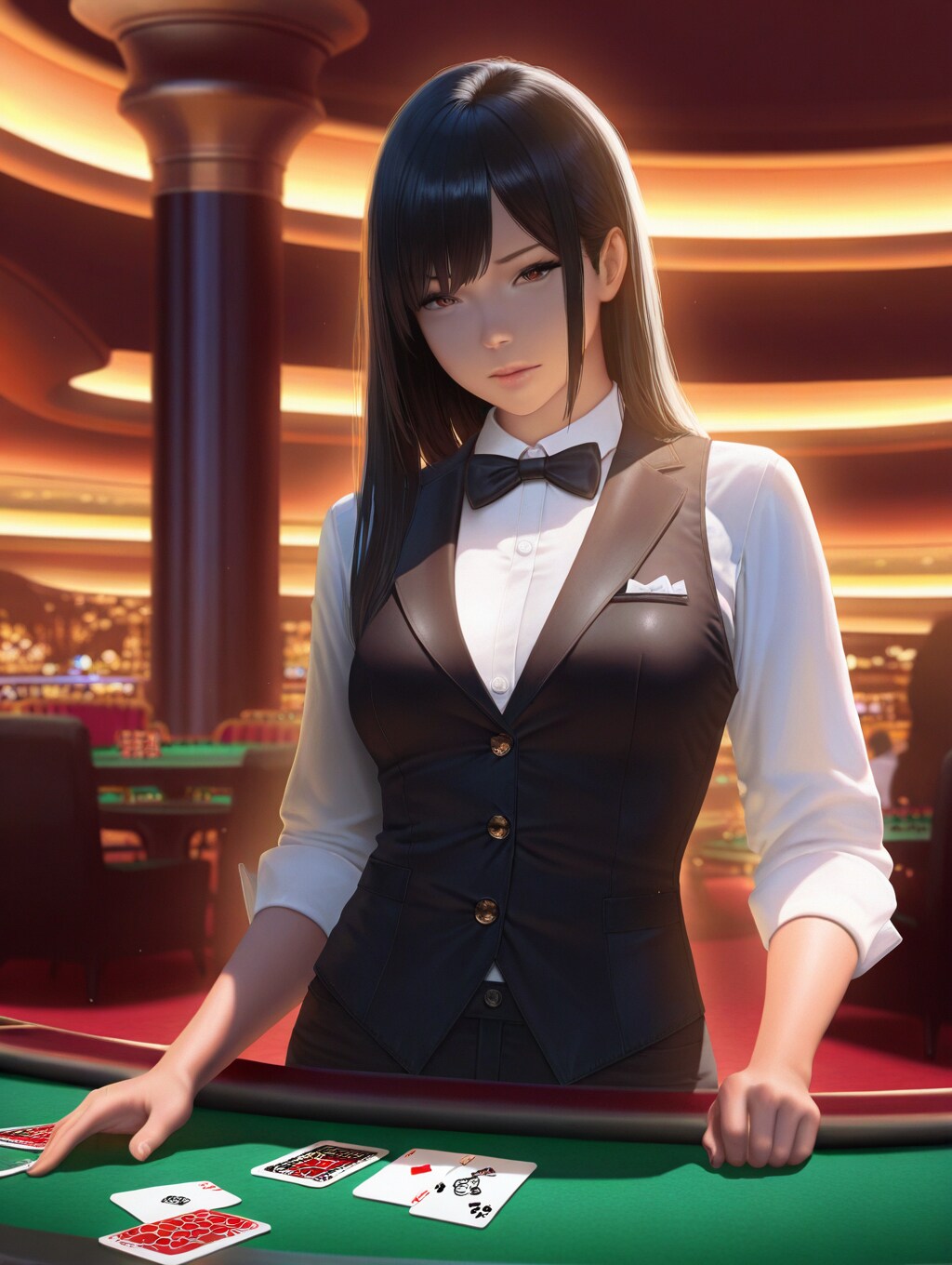 シックなディーラーお姉さん