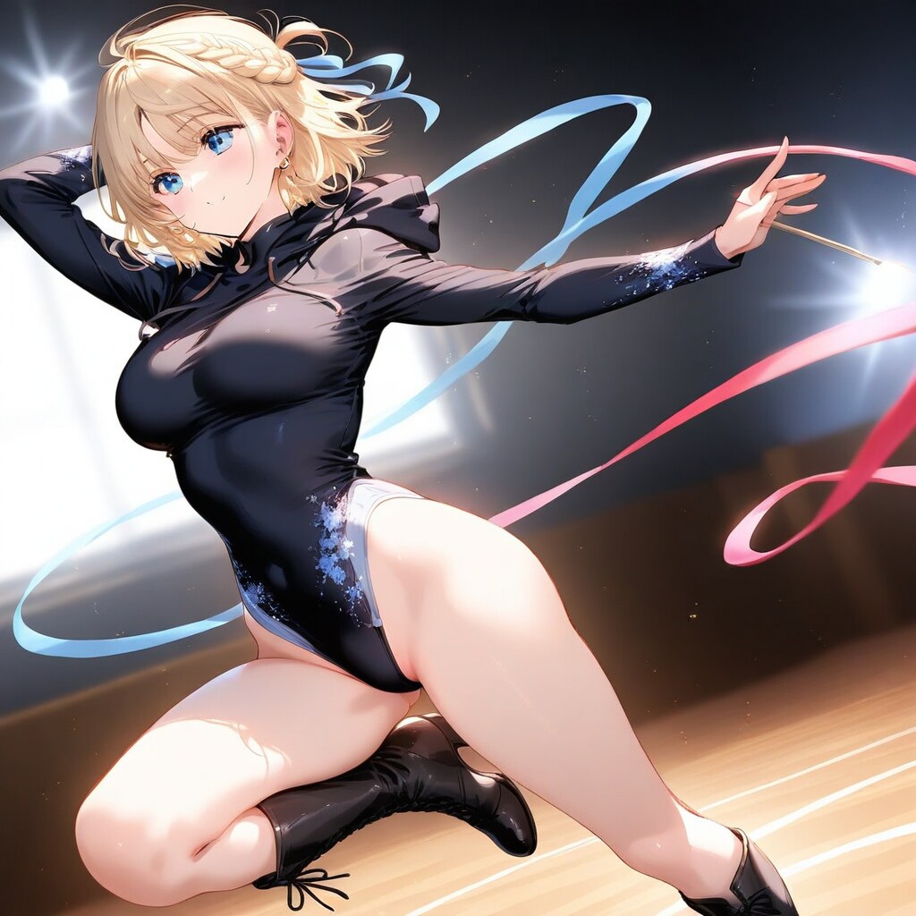 金髪ショート新体操美少女