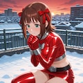 戦隊ヒロイン衣装で祈るはるるん 2枚目