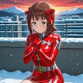 戦隊ヒロイン衣装で祈るはるるん 3枚目