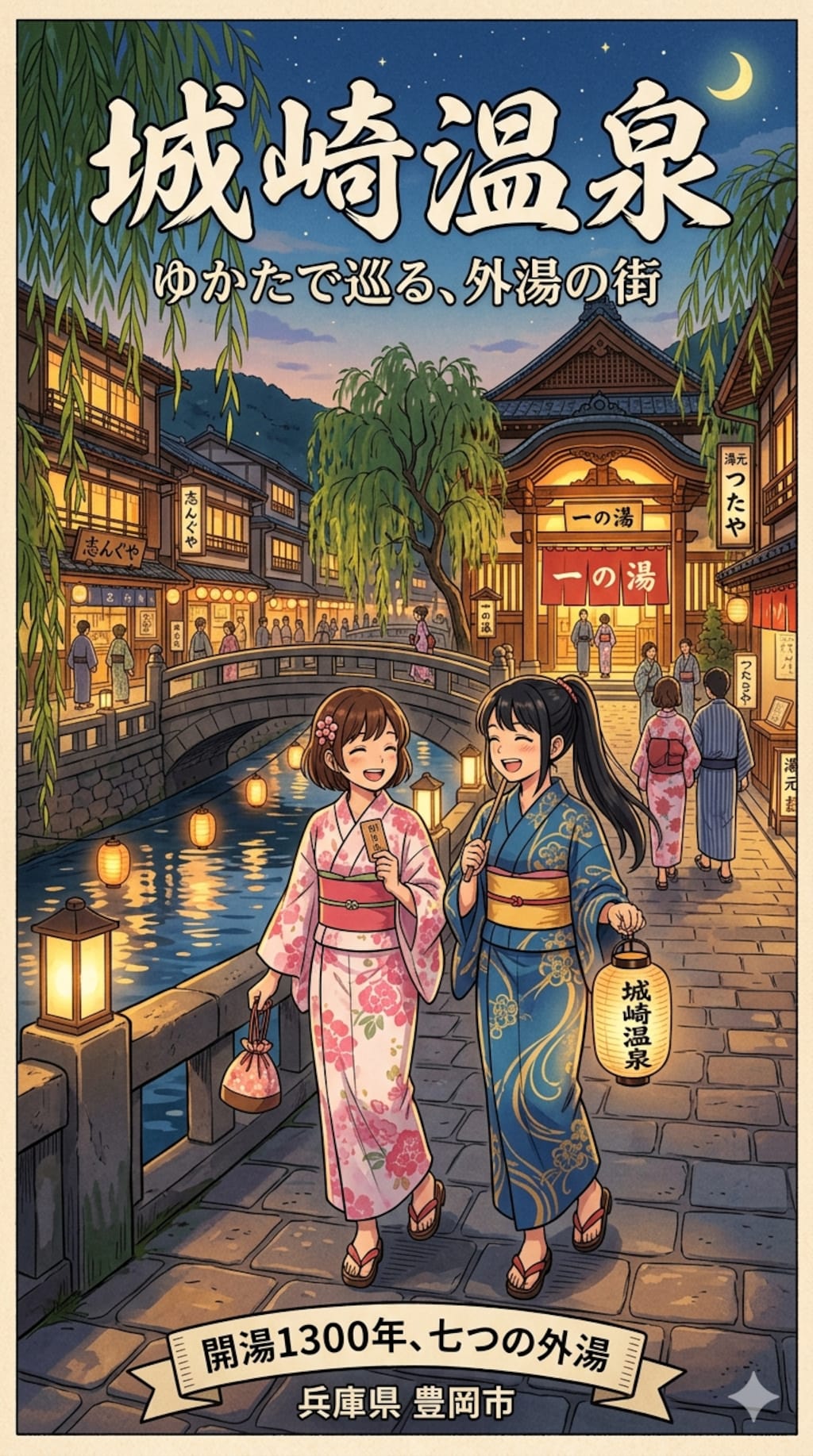 城崎温泉　ポスター風