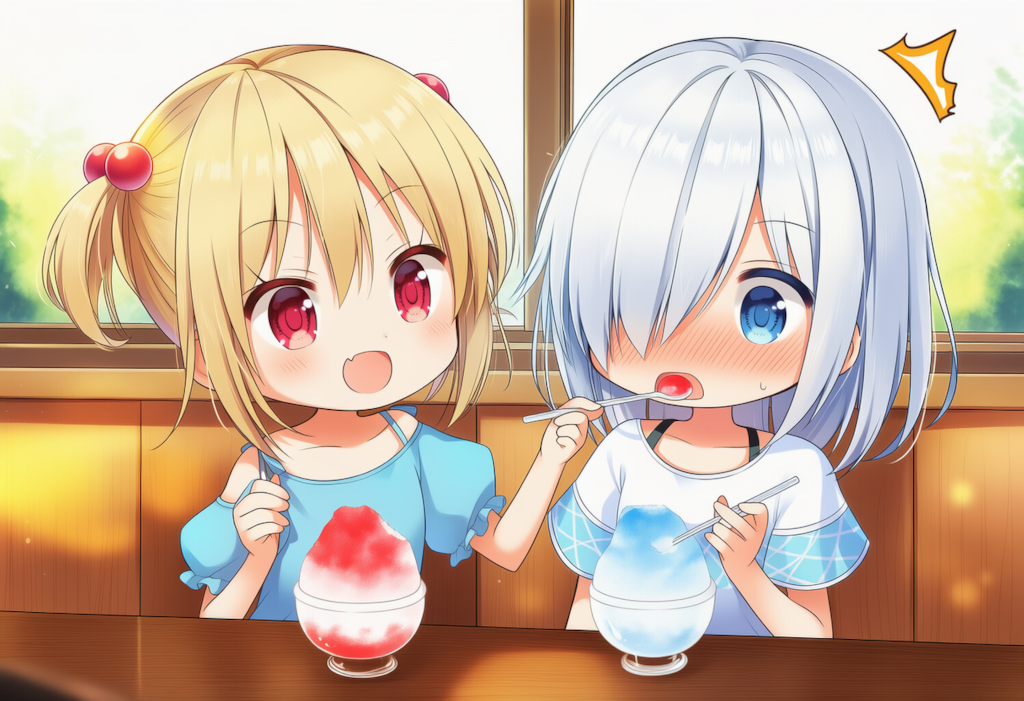 かき氷の食べくらべ