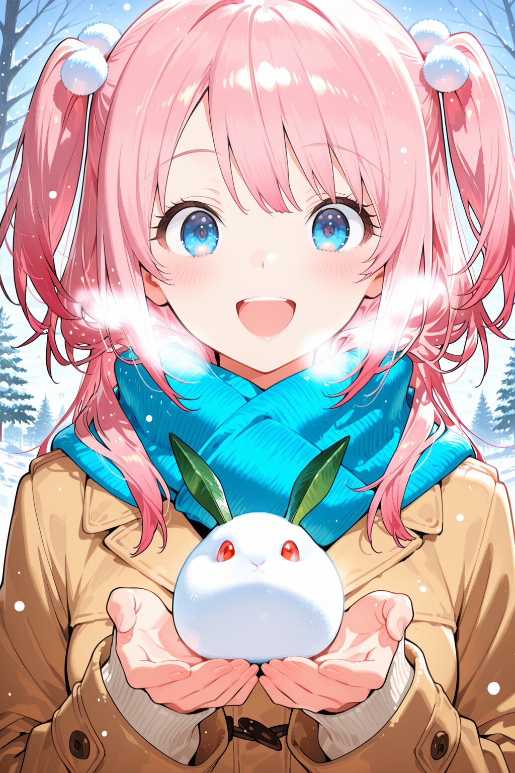 雪うさぎできたよ