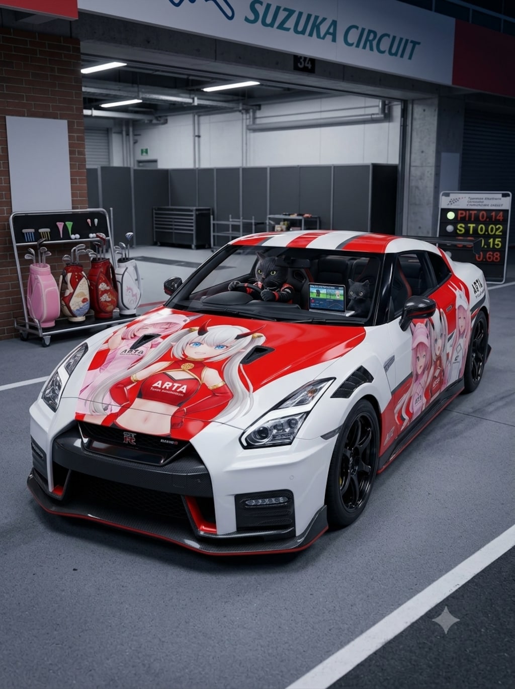 異世界制服少女達　 レースクィーン達と黒猫🐈‍⬛　アクリルドールフィギュア
