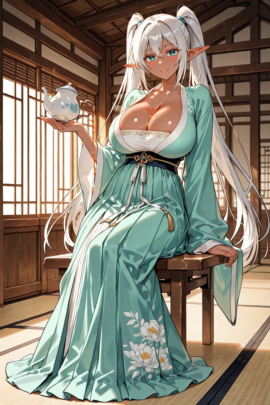エルフの漢服姿