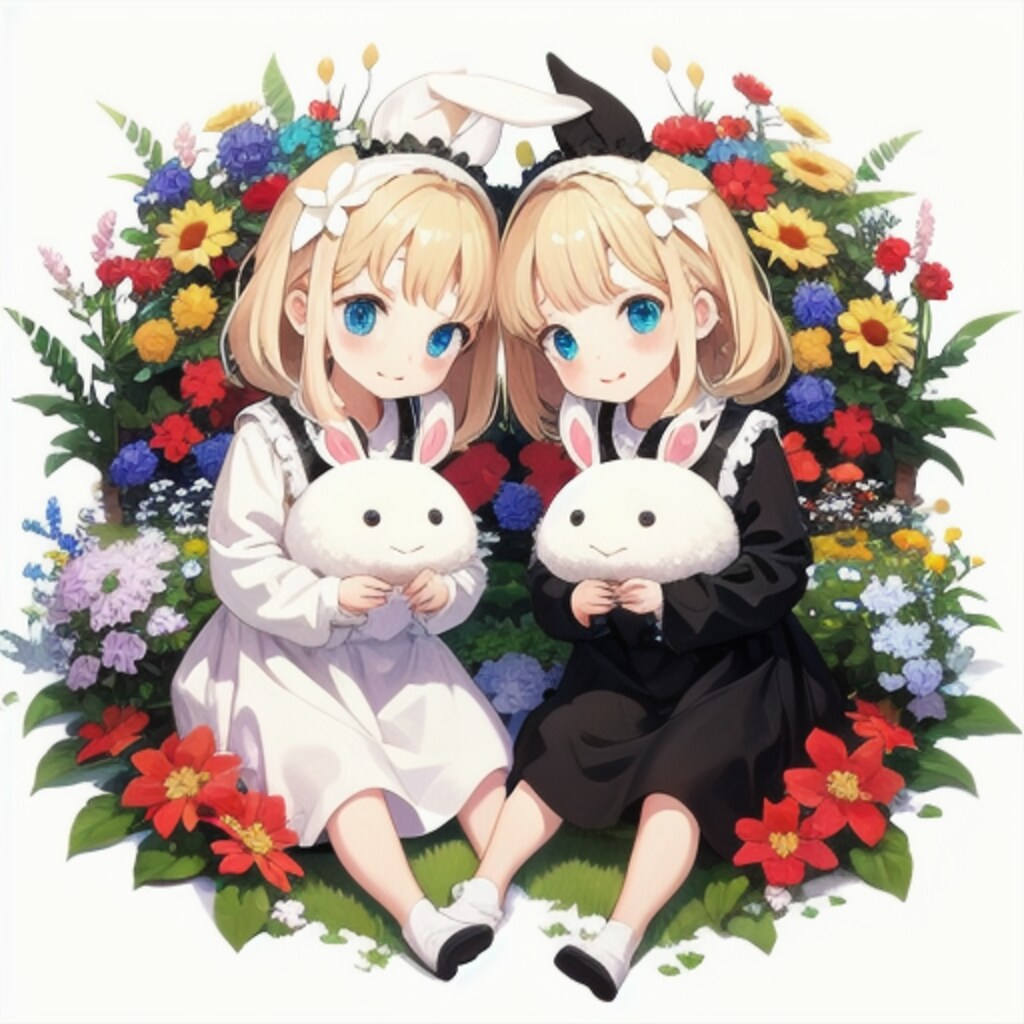 黒うさぎと白うさぎ