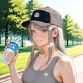 早朝ランニングの休憩中 3枚目