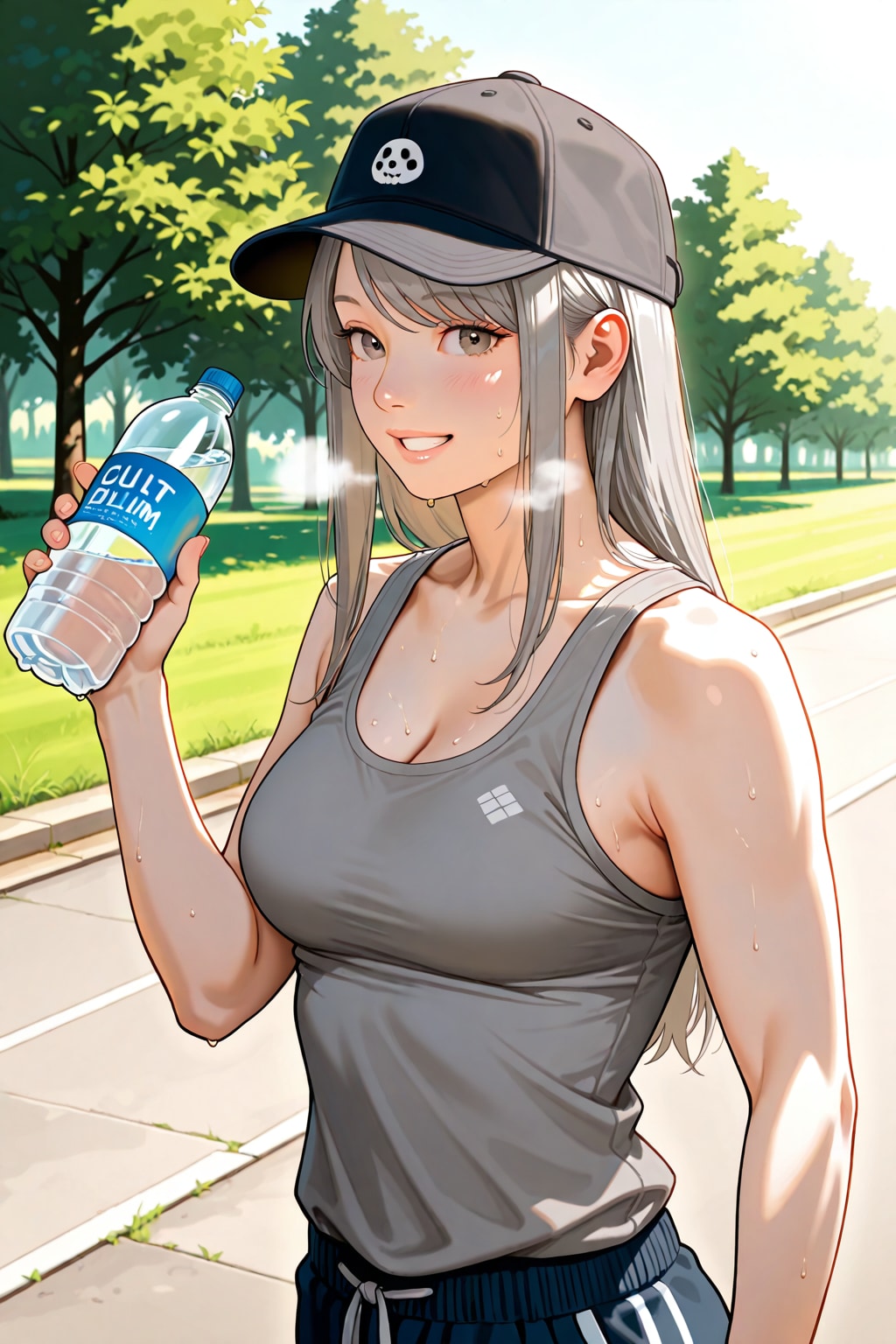 早朝ランニングの休憩中