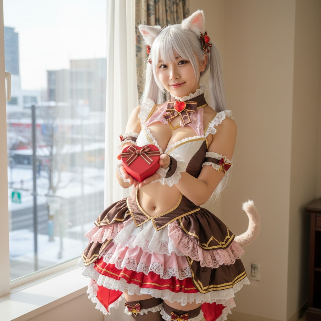 白ツイにゃん。バレンタインメイド。