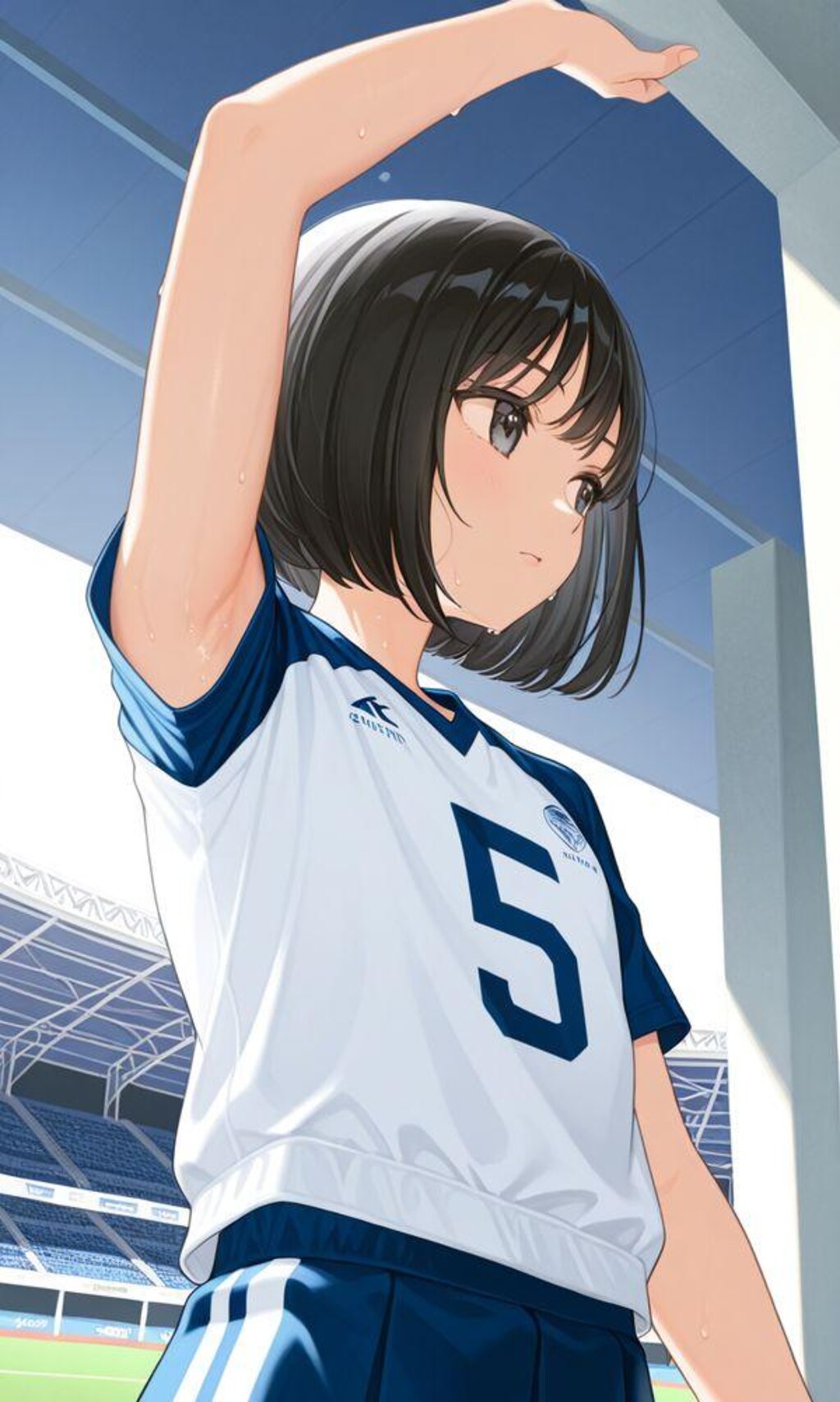 汗だくちっぱいちゃんの体操着と腋の下