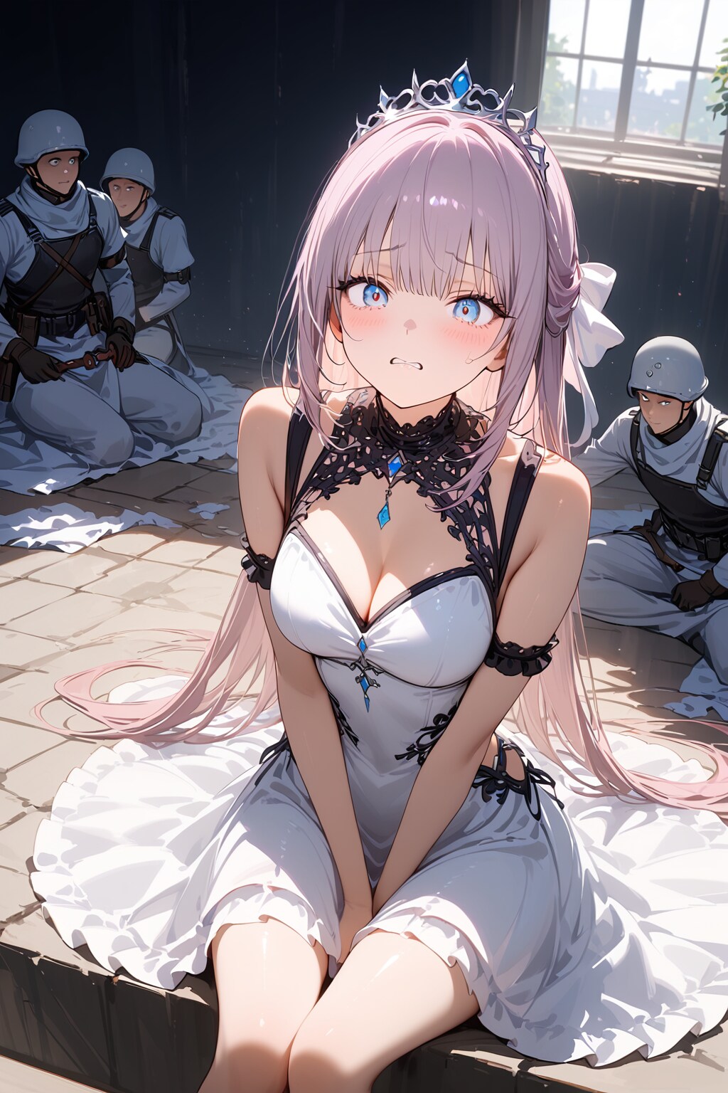 悲報を聞く王女。