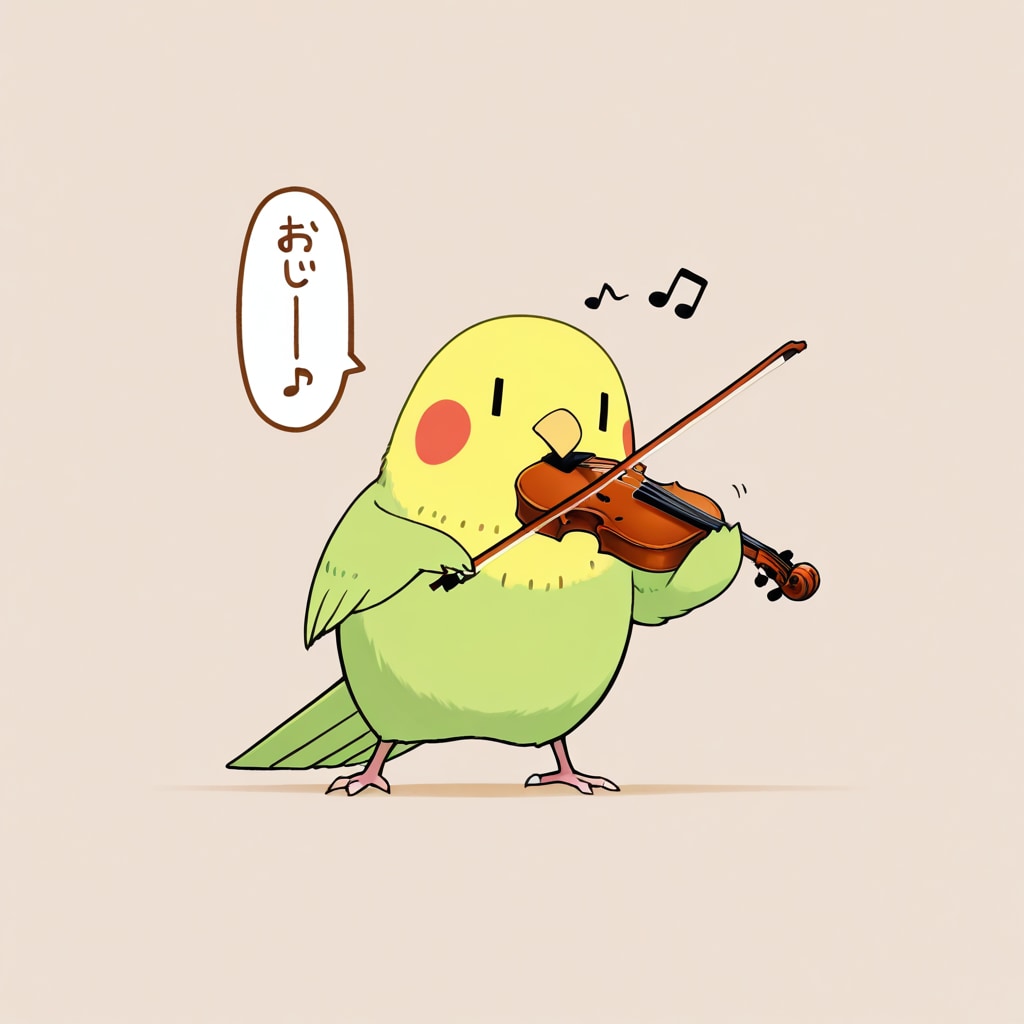 バイオリン喋るインコ