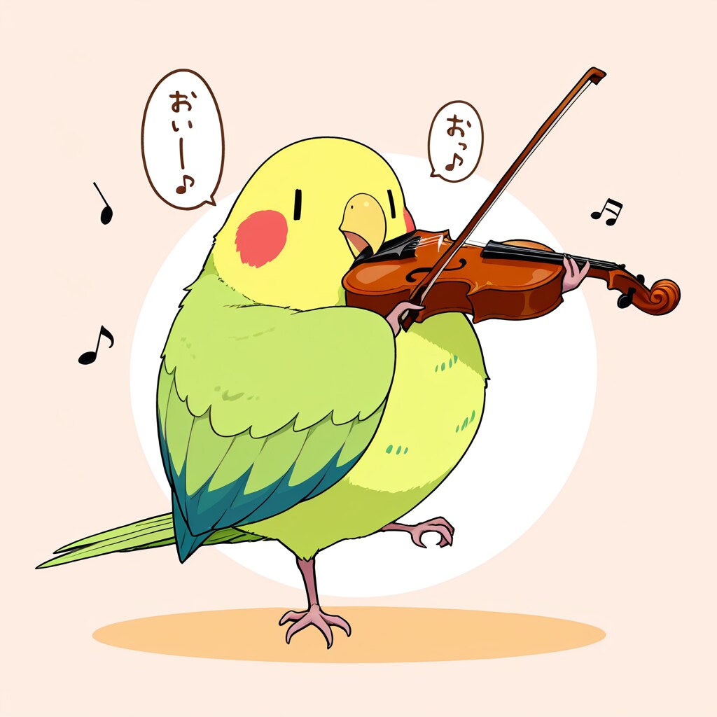 バイオリン喋るインコ