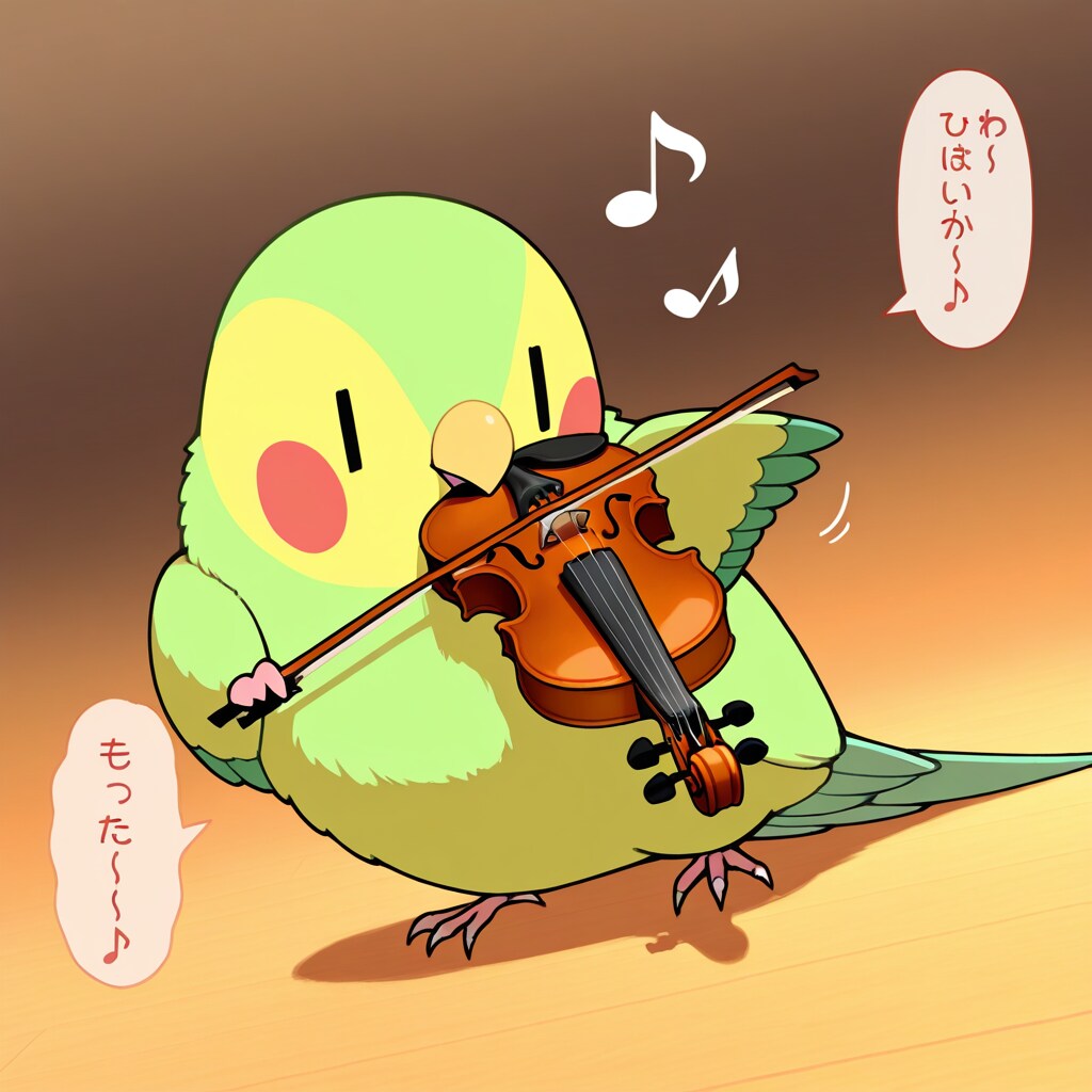 バイオリン喋るインコ