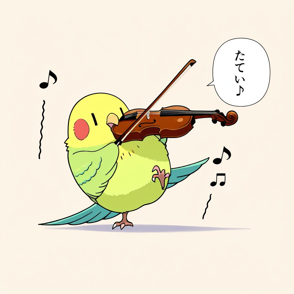 バイオリン喋るインコ
