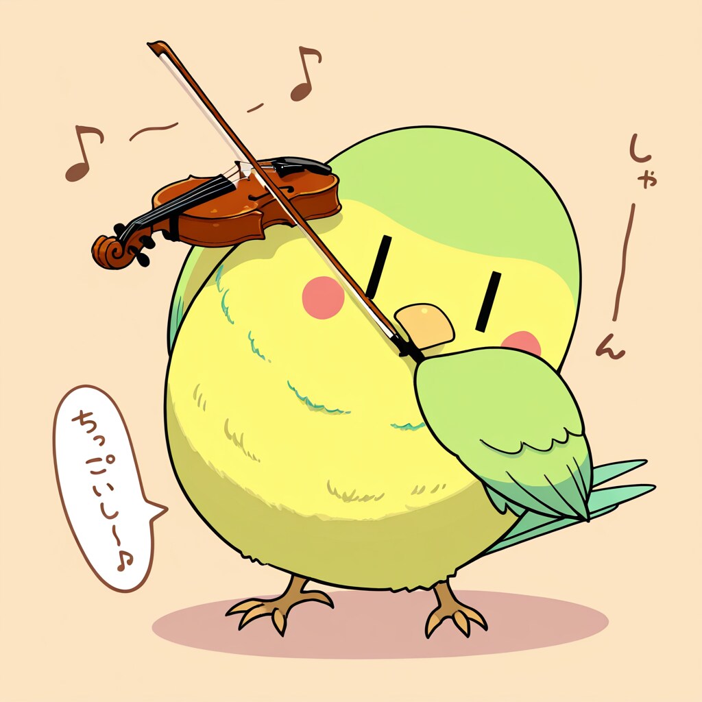 バイオリン喋るインコ