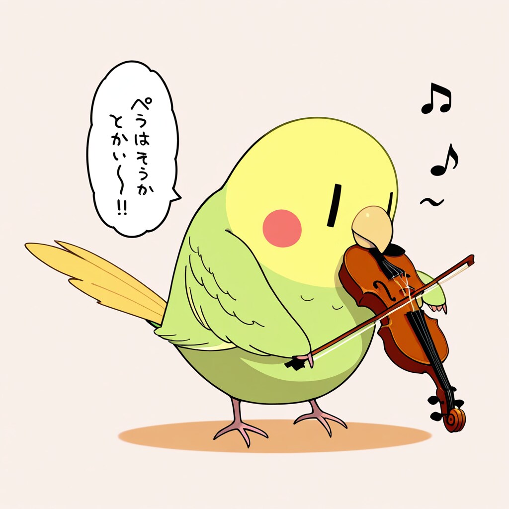 バイオリン喋るインコ