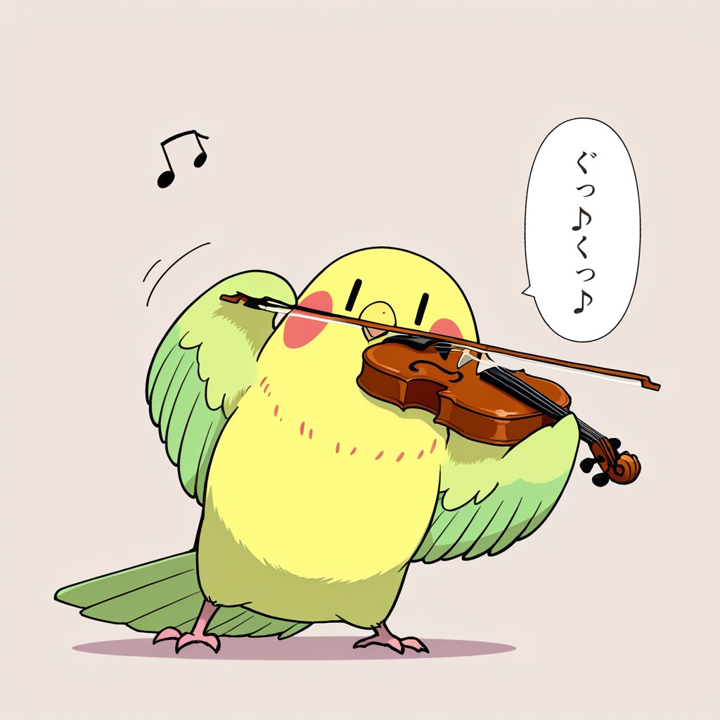 バイオリン喋るインコ
