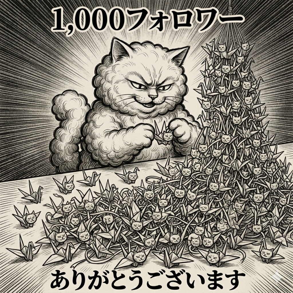 フォロワー1000人到達ありがとうございます