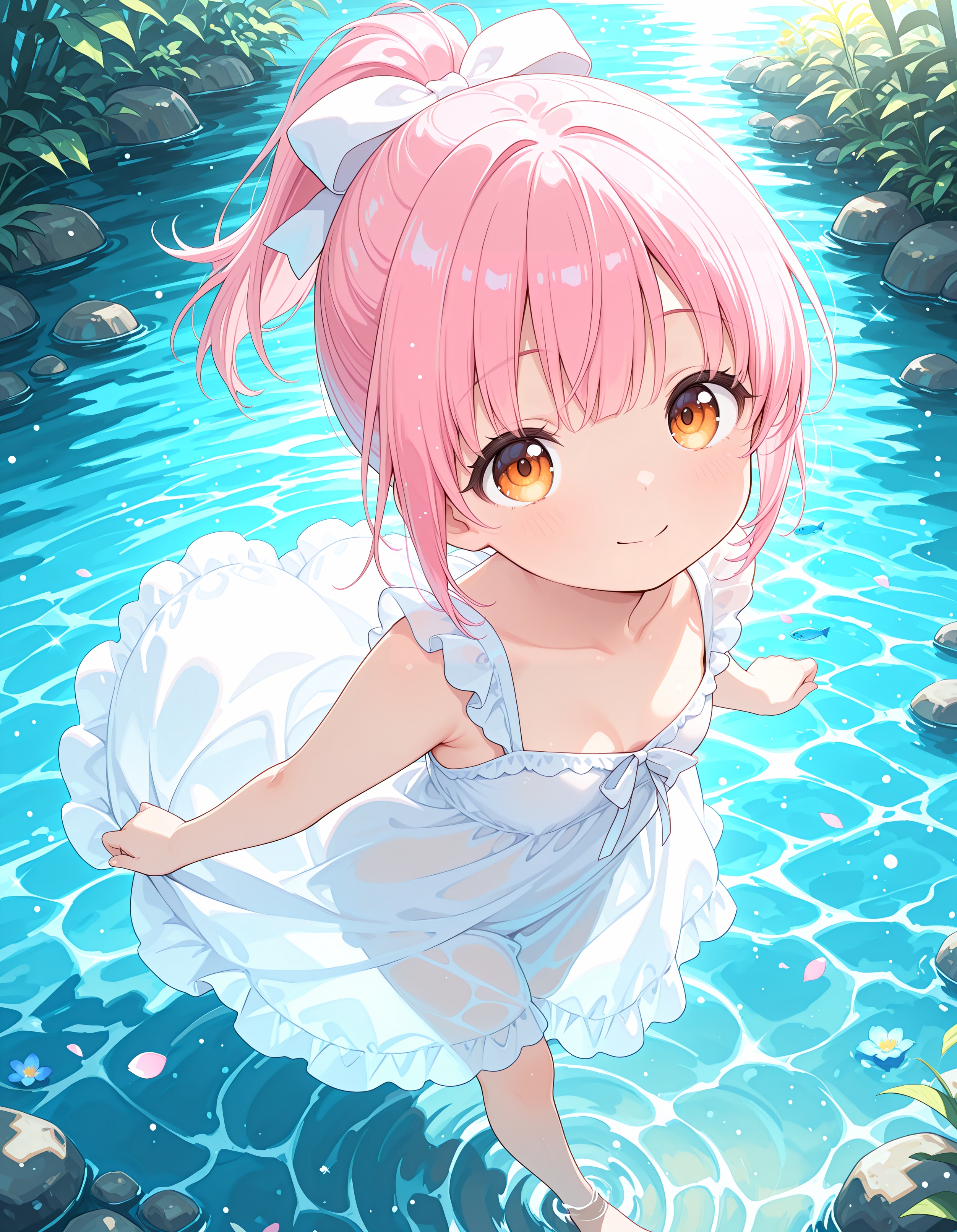 清流と白いワンピース