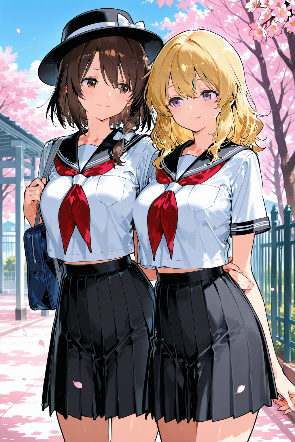 入学式へ向かう二人 | の人気AIイラスト・グラビア