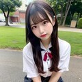 制服　座り 2枚目