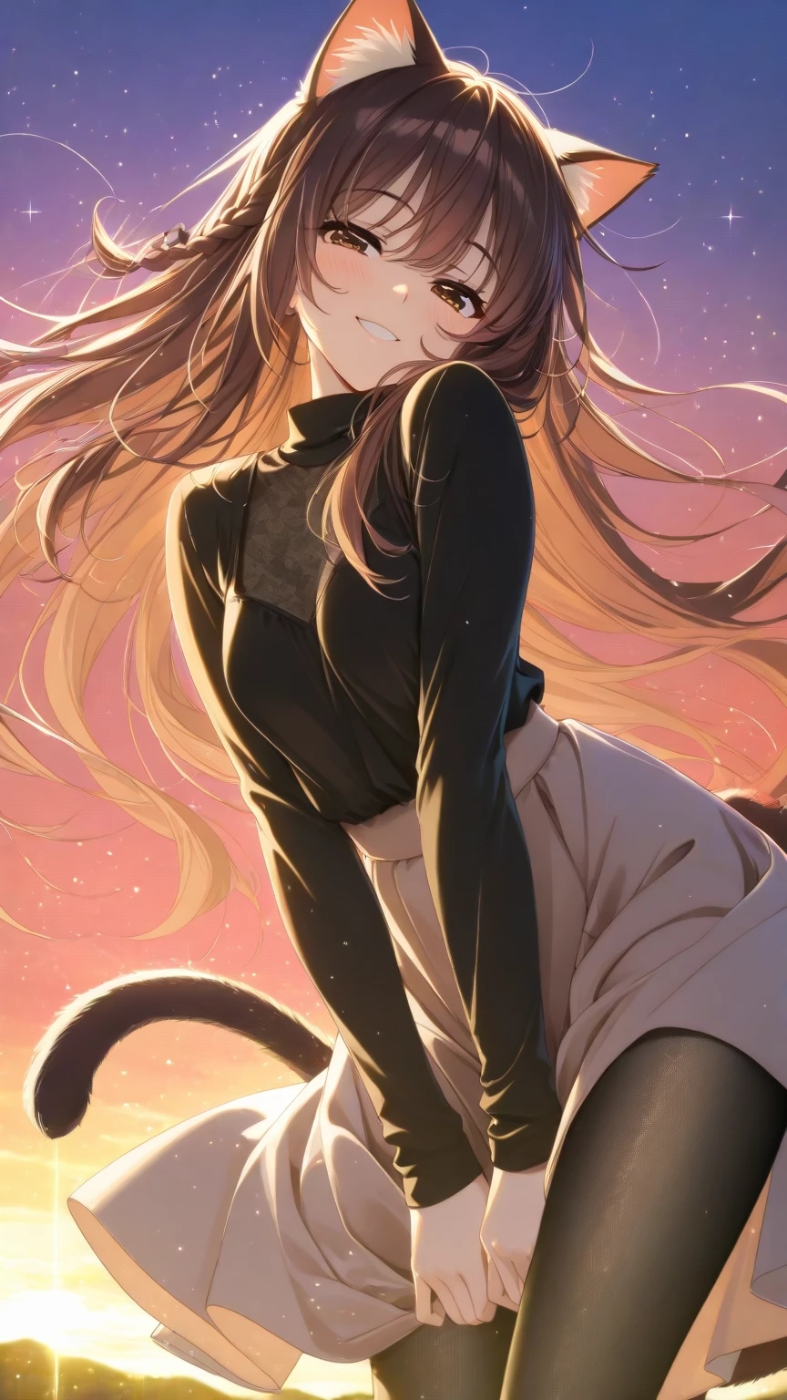 夕暮れ、もう少しだけ一緒にゃ🐾 | の人気AIイラスト・グラビア