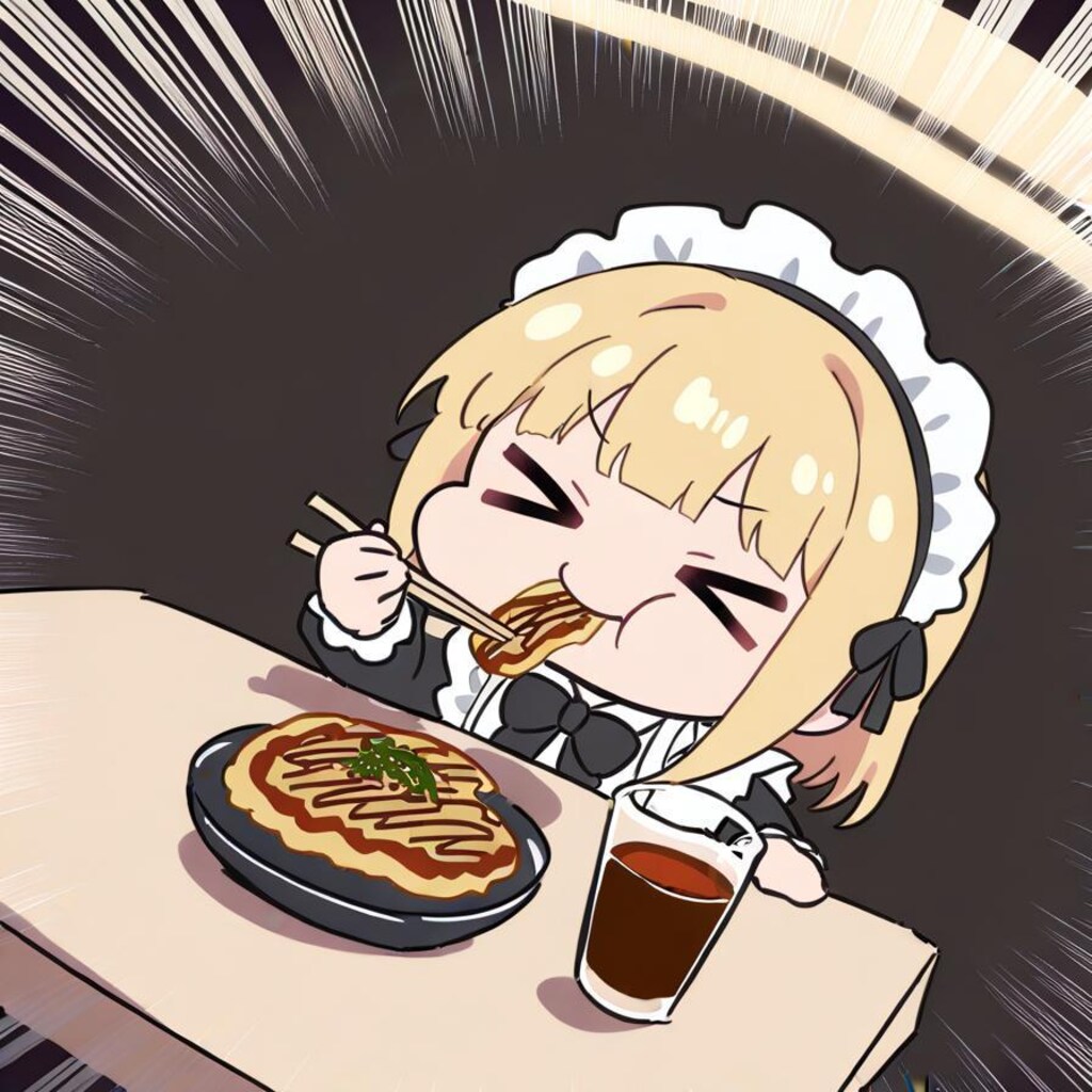 やったらめったらおっ好み焼きもぐもぐメイドっちゃん
