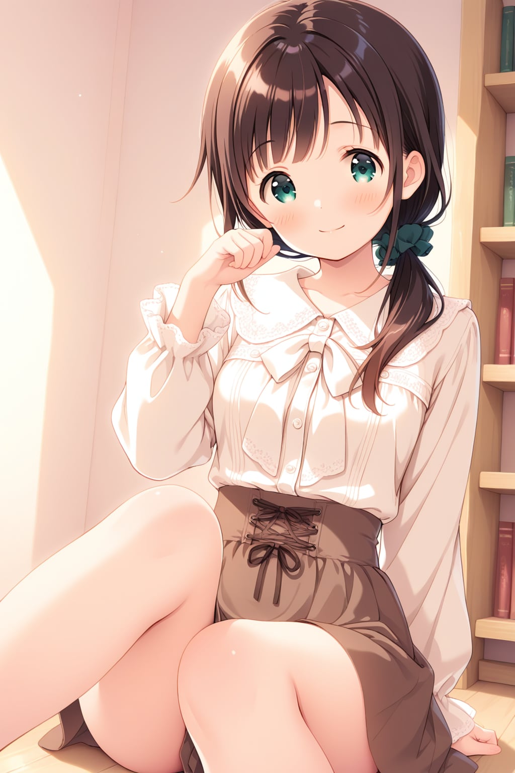 床に座るまなか | の人気AIイラスト・グラビア