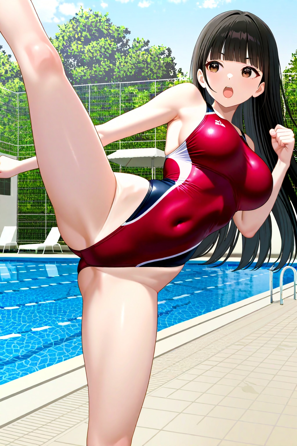 サキちゃんのハイレグハイキック