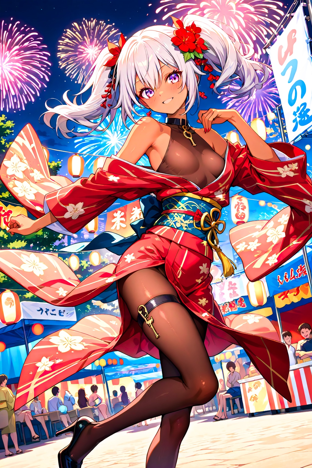 銀髪浴衣ギャルちゃん♡