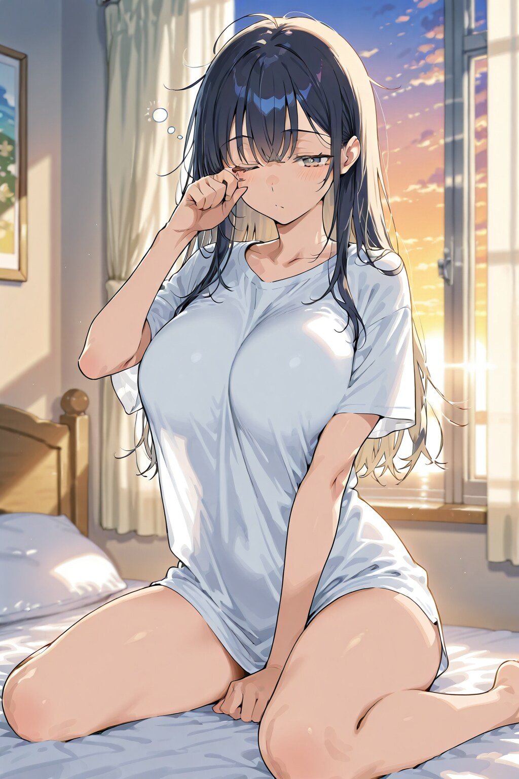 ねむ……