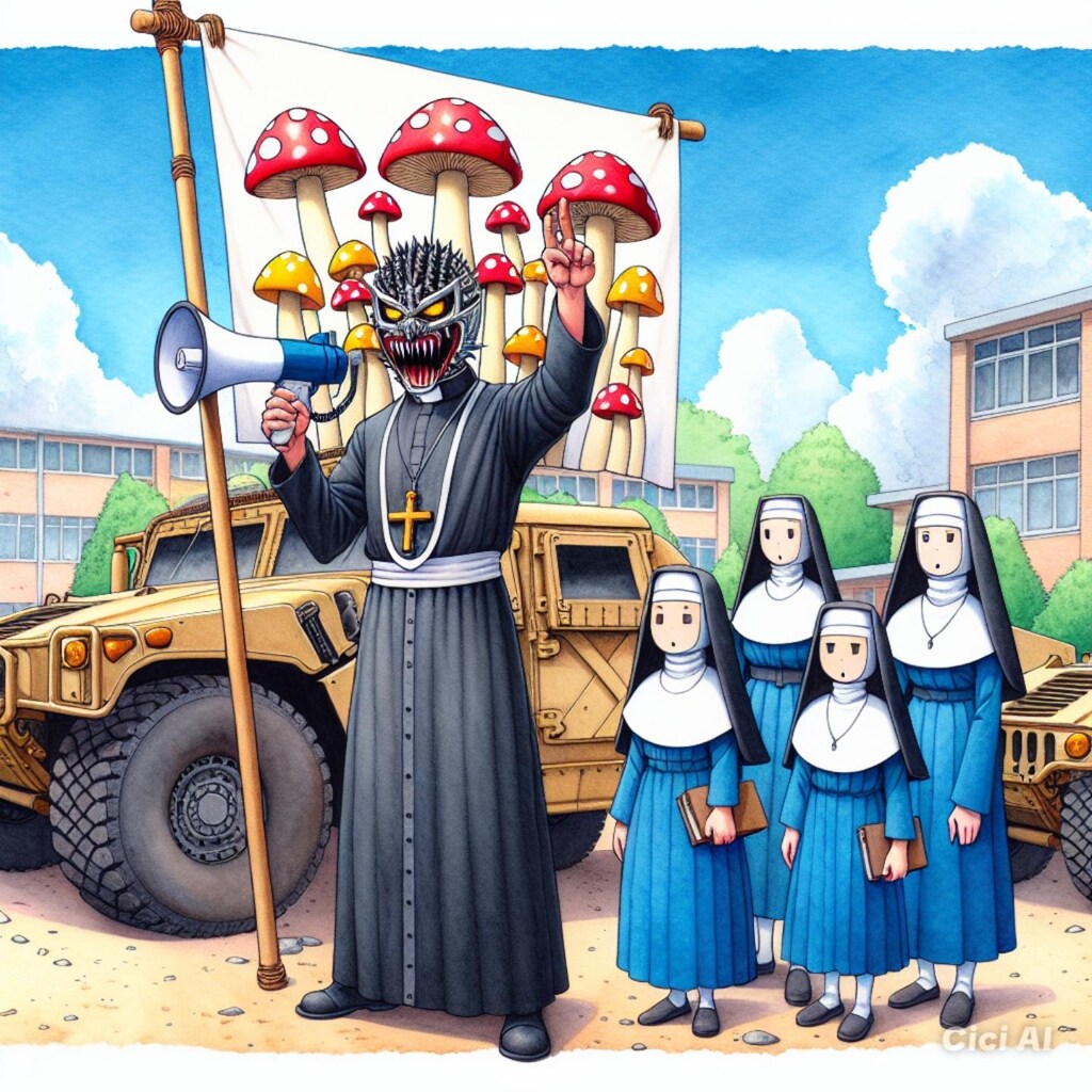 キノ戦 聖教会異端処理部隊『激怒』の神父が色んな場所でキノコ連絡を行う！