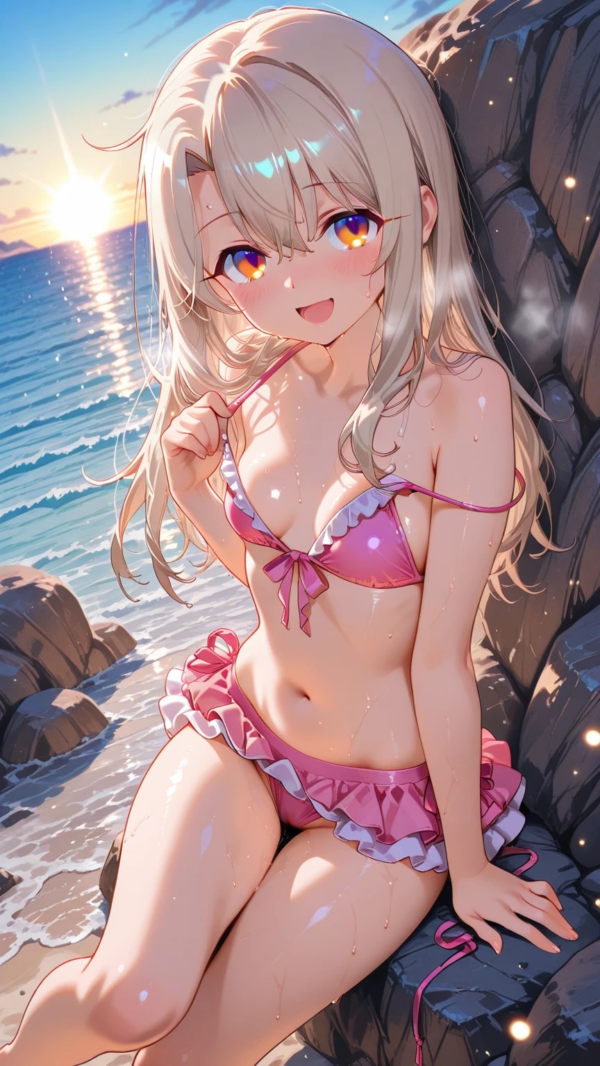 海でイリヤと２人