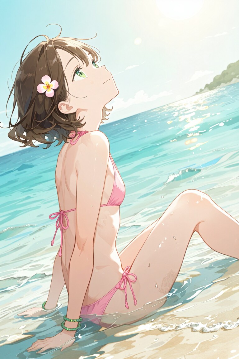 ビーチにて