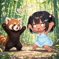 レッサーパンダと威嚇しあうこなつちゃん 8枚目