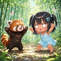 レッサーパンダと威嚇しあうこなつちゃん 7枚目