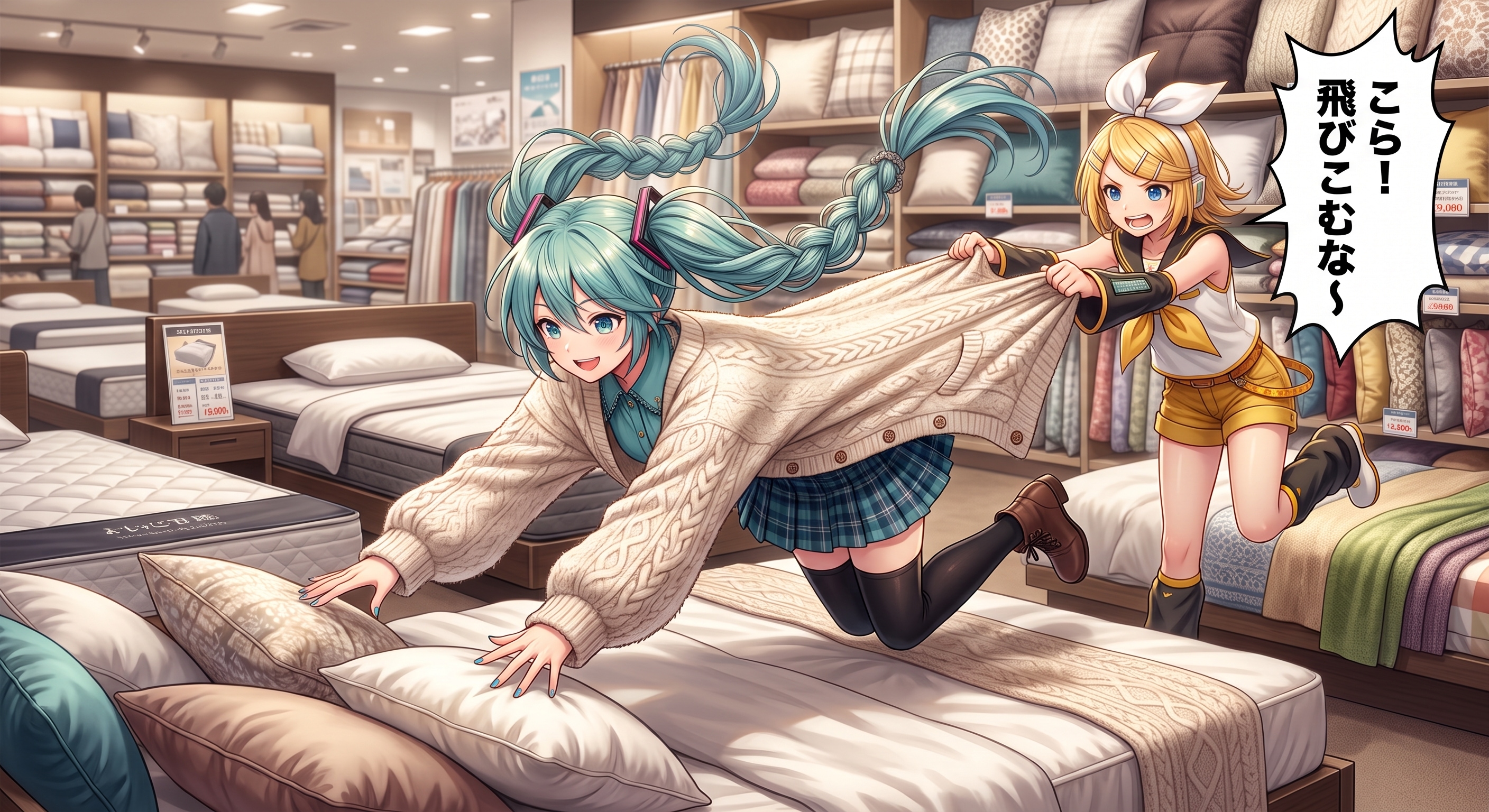 ミクさん 展示品へのダイブはおやめください😅 | の人気AIイラスト・グラビア