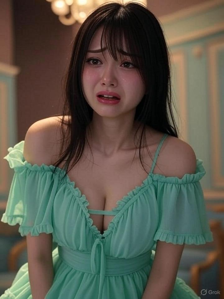 谷間を見せるアイドル