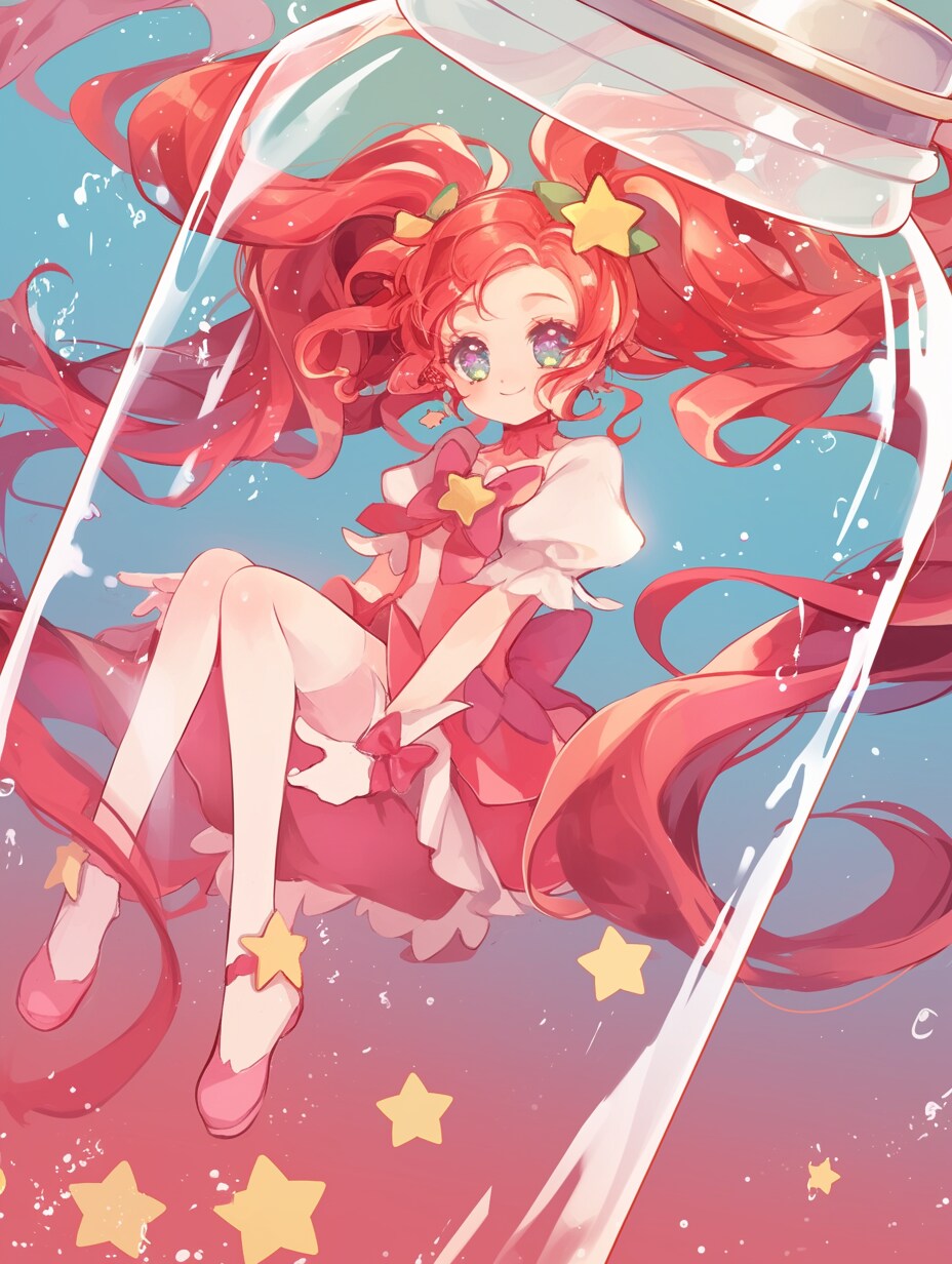 「瓶詰の少女」紅106 | の人気AIイラスト・グラビア