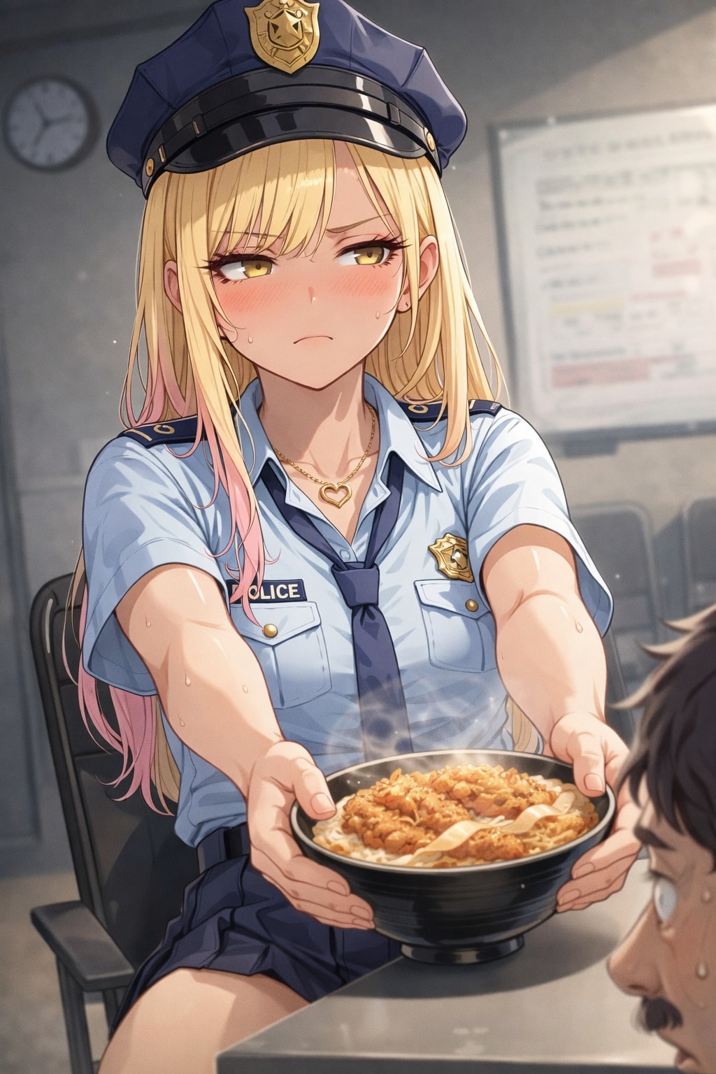 ギャルとカツ丼と取調室 | の人気AIイラスト・グラビア