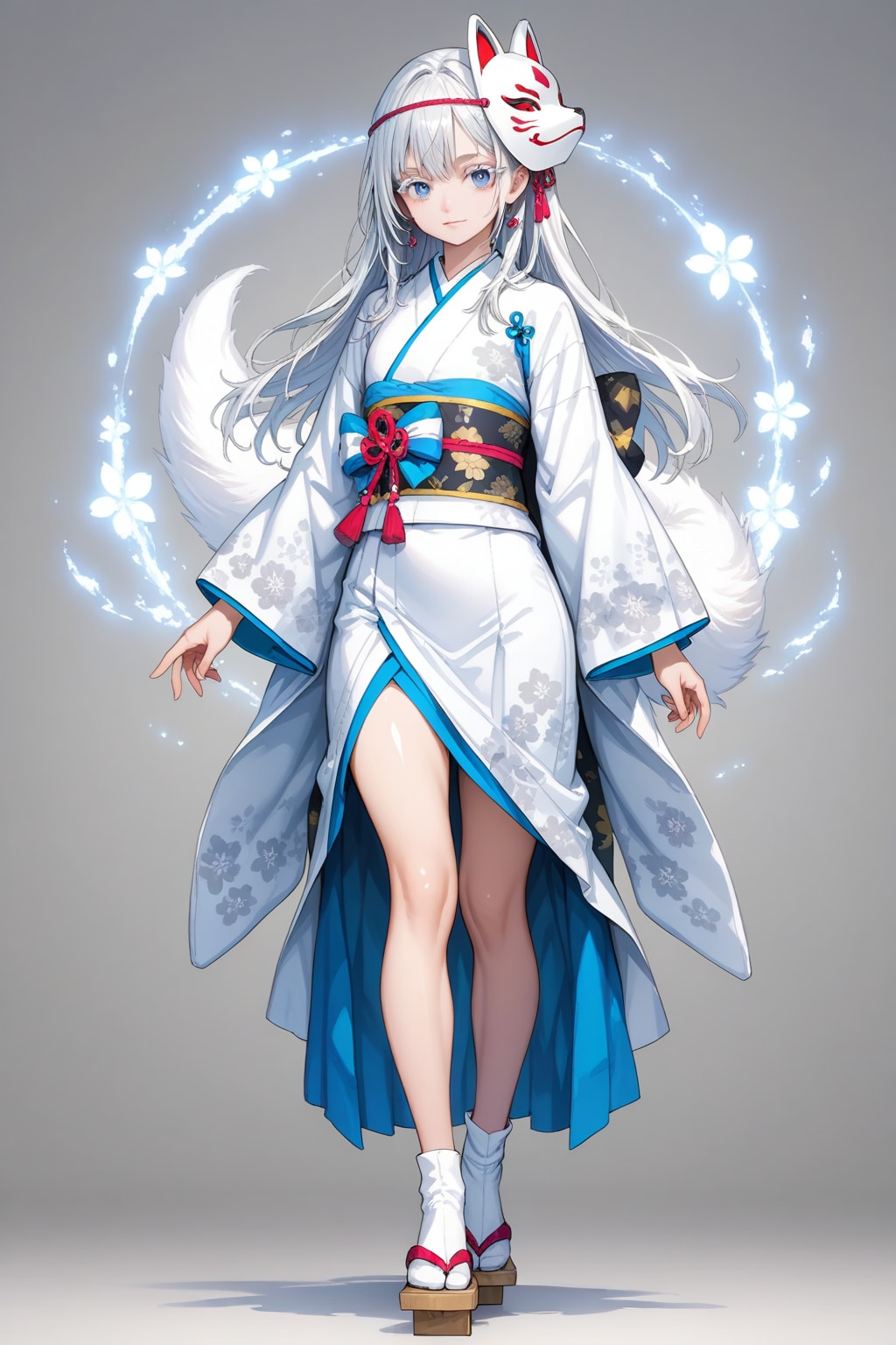 狐面の銀髪娘