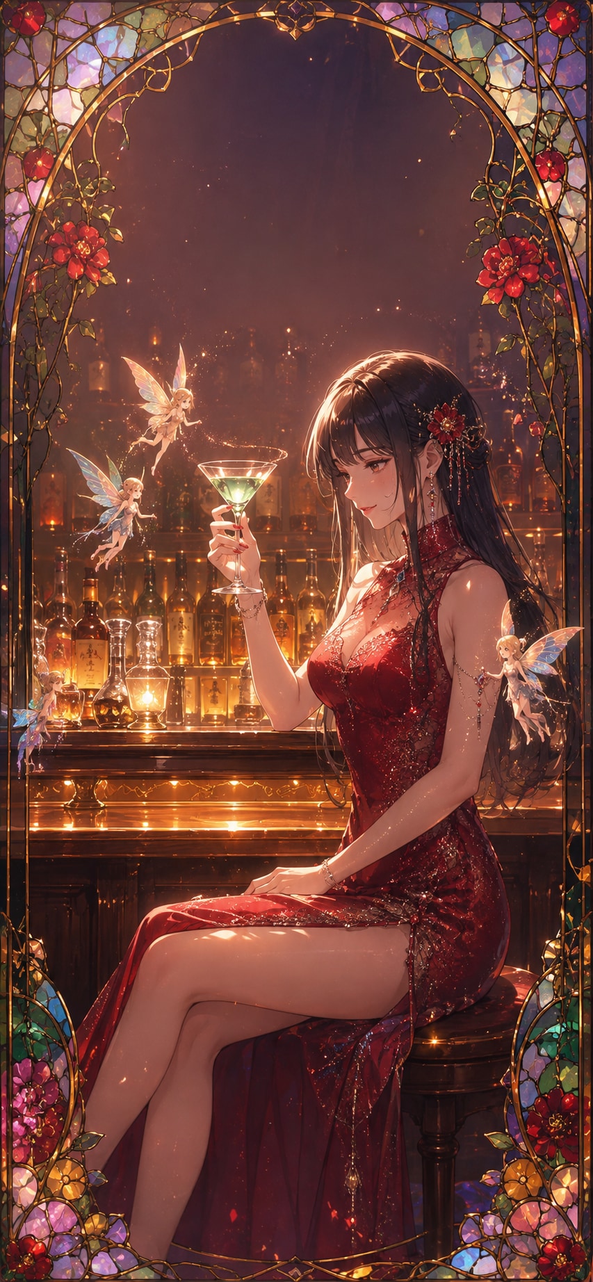 妖精さんと一緒にカクテルを楽しむ
