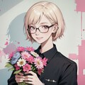 メガネと花束 2枚目