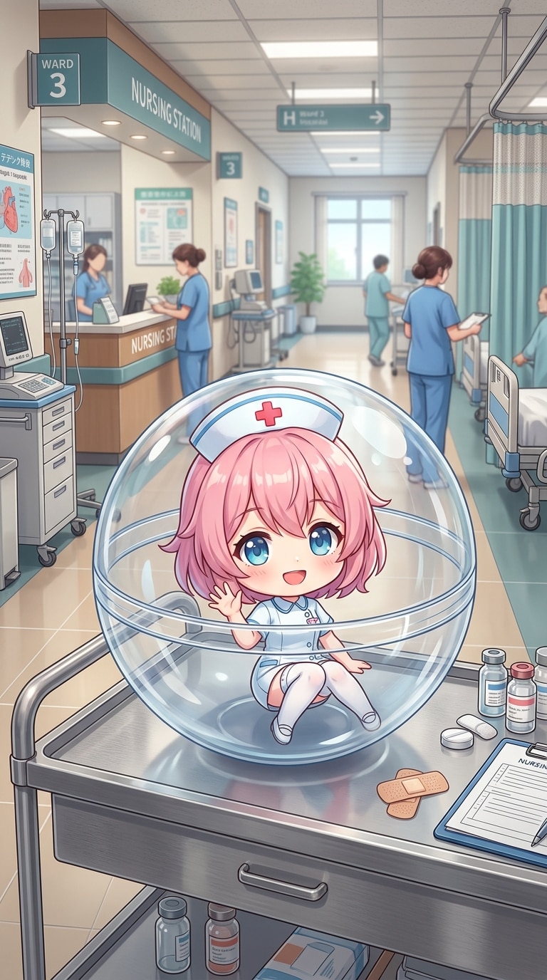 ナース服姿のV4B_Nちゃんをカプセルに入れたよ | の人気AIイラスト・グラビア