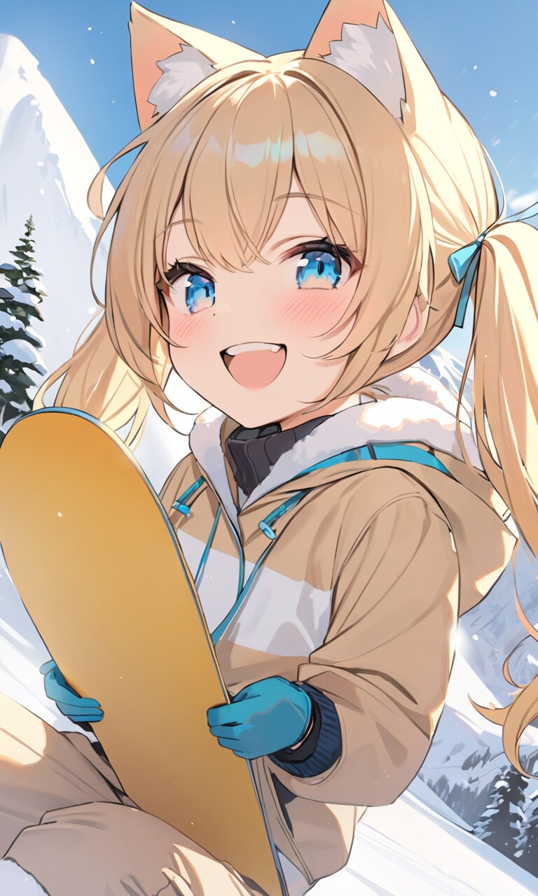 こるり「スノボーじゃあ」まや「陽キャめえ」 | の人気AIイラスト・グラビア