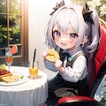 バターとトーストを食べる女の子 2枚目